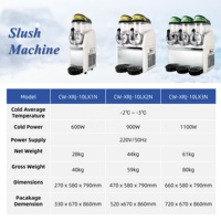 Machine à slush et smoothies professionnelle en acier inoxydable, haute productivité, 10L, 2 réservoirs