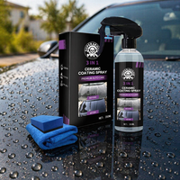 Kit de pulvérisation de revêtement céramique 3-en-1 de 350 ml en gros, anti-salissure, résistant aux UV, cire liquide brillante pour voiture, spray protecteur de peinture