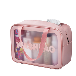 Bolsas de Maquillaje Cosméticas Personalizadas de PU PVC Transparente, Grandes y Biodegradables, con Cierre Hermético, Impresión de Logotipo, Estilo Moderno, para Viaje - Product Image 4