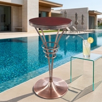 Table de cocktail en acier chromé antique de style américain Table basse Table de bar LQ- BT302
