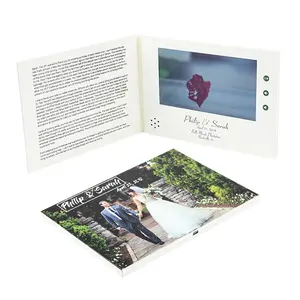 Romotive-tarjetas de invitación de felicitación con impresión personalizada, folleto digital LCD de 7 pulgadas para publicidad de bodas en vídeo - Product Image 1