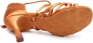 Женские латинские танцевальные туфли атласные Профессиональные бальные сальсы для занятий вальсом танцевальные сандалии - Product Image 4