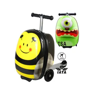 便宜的定制设计时尚蛋形18英寸手提箱可骑儿童踏板车行李