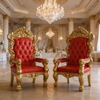 Nouvelle Chaise Trône de Luxe pour Enfants, en Bois, Dorée, à Dossier Haut, Style Royal, pour Fêtes d'Anniversaire, Petite Taille, Durable et Économique, Vente en Gros