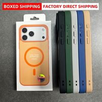 Coque de téléphone magnétique en acrylique mat effet peau avec couleurs contrastées pour iPhone 18 Pro Max et série 17