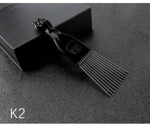 Peigne Afro en métal noir, brosse Pik pour cheveux africains, Salon de <span class=keywords><strong>coiffure</strong></span>, outil de <span class=keywords><strong>coiffure</strong></span>, accessoires pour cheveux - Product Image 5