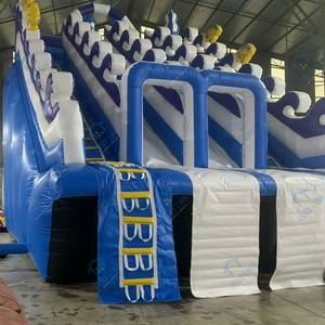 Características de Fácil Instalación: Parque de Atracciones Inflable, Tobogán Acuático Azul y Blanco, Casa de Brinco de 6m x 8m, Aplicación de Juegos, Material de PVC - Product Image 6