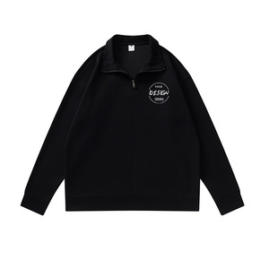 Nouveau modèle Automne Sweat-shirt Homme Streetwear Col Montant Demi-Zip Tricoté Oversize avec Logo Personnalisé - Product Image 1