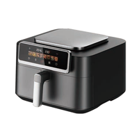 Vente en gros de friteuse à air numérique intelligente multifonctionnelle capacité 6L 7L 8L forme de four avec deux éléments chauffants pour usage domestique