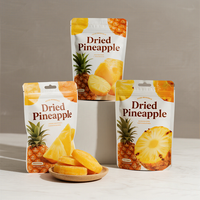 Sachets personnalisés en Mylar pour bonbons aux fruits lyophilisés (pêche, fraise, citron, mangue) et sachets pour ananas séché, emballage stand-up