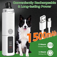 Lime à ongles pour animaux de compagnie, 3 vitesses, haute vitesse, double lumière LED, rechargeable, électrique, coupe-ongles automatique pour chiens et chats, outil de toilettage pour animaux