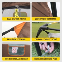 Tenda Camping Dua Lapis Siap Pakai Semua Musim, Dua Kamar Satu Ruang Tamu, Ruang Luas, Portabel, Anti Panas, Tahan Air 2000-3000mm