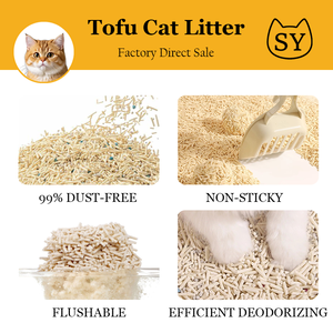 Großhandel Biologisch abbaubare spülbare Kitty Wurf Sand Super Wasser aufnahme Tofu Katzenstreu Pflanze Lebensmittel qualität für Katzen toiletten - Product Image 5