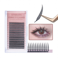 DAMMAN Comic Spire Lashes Plateaux 12 Rangées D Curl Mix Longueur Cils Volume Préfabriqués pour Extension de Cils Professionnels