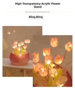 Lámpara de Noche de Tulipanes DIY, Regalo Hecho a Mano para Ella, Esposa, Novia, Lámpara de Noche Floral Romántica, Decoración Estética para el Dormitorio - Product Image 5
