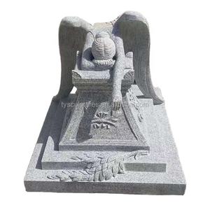 Statue en pierre de lune d'anges en granit, faite à la main, célèbre, pour décoration de la cour brute - Product Image 3