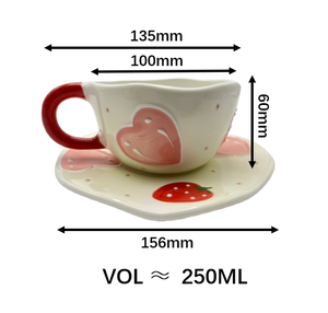 Hand Pinched Irregular Flower Milk Tea Cup American Style Oatmeal Breakfast Mug Drinkware Bone China Eco-Friendly 8.5oz Saucer - Product Image 4