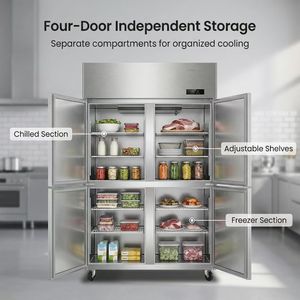 Refrigerador y Congelador Comercial de Doble Temperatura para Mostrador, Opciones de Cuatro y Seis Puertas para Restaurantes CR-1 de Temperatura Única - Product Image 4