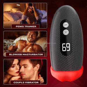 Empfohlener wiederauf ladbarer Silikon vibrator Männlicher Mastur bator Penis Training Vibrator Sexspielzeug für Männer - Product Image 6