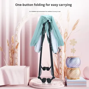 Katlanabilir dört tekerlekli bebek sallanan yatak yeni bebek yatıştırıcı sandalye Recliner çocuk beşiği dayanıklı plastikten yapılmış - Product Image 2