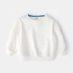 Wholesale Long Sleeve Cotton Solid Colour Boys And Girls Sweatshirt Plain Custom Kids Hoodies