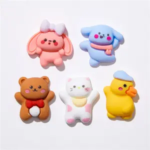 New Design Resin Cartoon Animal Resin Cat Charms For Decoration