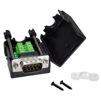 Cable D-SUB de 9 Pines Macho Hembra RS232 RS485, Conector DB9 con Cubierta de Plástico, Terminales D-SUB 9 sin Soldadura