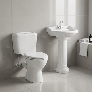 Lybia sanitaire céramique Nigeria salle de bains cuvette de toilette piédestal bassin ensemble pour Suite pays africains - Product Image 5