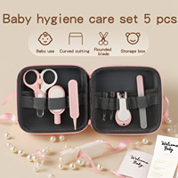 Kit de soin des ongles pour bébé en métal sans BPA, 6 pièces, avec coupe-ongles et ciseaux sécurisés, housse de protection pour les nouveau-nés de 0 à 24 mois