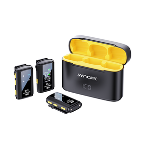 Microphone Lavalier Sans Fil Syncmic S12 2.4G avec Réduction Intelligente du Bruit et Éclairage RGB pour <span class=keywords><strong>Enregistrement</strong></span> et Streaming en Extérieur - Product Image 1