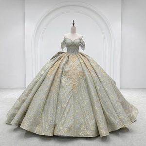 Lsmc131 Vestido de Gala de Quinceañera Vintage Elegante de Alta Calidad con Apliques, Estilo Fiesta, Hombros con Cuentas y Cola Capilla 100% - Product Image 5