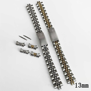 13mm 17mm 20mm Bracelet de montre bicolore en acier inoxydable argenté Style ancien Jubilé pour montre Date-just - Product Image 6