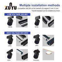 Modul Audio Plafon Rumah Pintar, Lampu Sorot LED COB 40-265V yang Dapat Diredupkan dengan Speaker Rel Magnetik