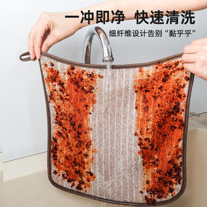 ผ้าเช็ดจานใยไผ่ดูดซับได้ดี ไม่เป็นขุย สำหรับหม้อและกระทะ ผ้าทำความสะอาดบ้าน สีพื้น E8152 - Product Image 5