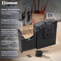 Coffre-fort dissimulé Safewell avec compartiments réglables sous le bureau, armoire de sécurité électronique pour documents et argent à domicile