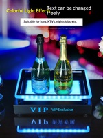 Support de Présentation Lumineux Rectangulaire pour Baijiu, Spiritueux et Vin – Sous-Verre LED Créatif en Acier Inoxydable