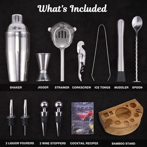 Kit de barman 12 pièces, shaker à cocktails de 25 oz avec tous <span class=keywords><strong>les</strong></span> outils de bar essentiels pour le mélange de boissons, cadeaux idéaux pour <span class=keywords><strong>les</strong></span> amateurs de cocktails - Product Image 5