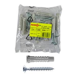 NCV pak 10 buah jangkar beton tas Plug-In 10x50 dengan sekrup 6,0x60 - Product Image 1