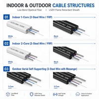 Kabel Drop Preconnectorized OEM Simplex SC UPC FTTH Indoor Outdoor Pre-terminated Optical Fiber Drop Patch Cord untuk FTTX Telecom