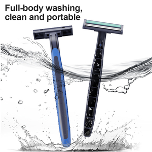 Max loại mới dao cạo của đôi lưỡi dao cạo dùng một lần Chất lượng cao với tay cầm cao su và lưỡi thép không gỉ cho nam giới cạo râu. - Product Image 6