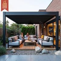 Abri de jardin motorisé bioclimatique avec télécommande Cuisine extérieure et arches à persiennes Toit dans le jardin Patio Cour Pergola