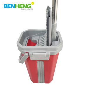 Serpillère plate en microfibre en gros avec <span class=keywords><strong>seau</strong></span> à essorage mains libres, nettoyage à 360°, conception facile à utiliser <span class=keywords><strong>pour</strong></span> les sols en bois, best-seller - Product Image 2