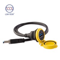 Cable de Extensión USB 3.0 Lshitech con Conector Hembra a Macho, Impermeable IP65, con Cubierta Protectora para Carga de Teléfono