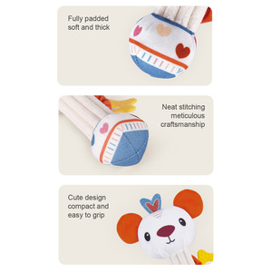 Plush Baby Rattle Toy White Bear Grey Elephant <strong>Stuffed</strong> <strong>Animal</strong> Hand Rattle with Safe Teether for <strong>Newborns</strong> 0-12 Months - Product Image 5