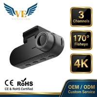VIEVGUARB VS1125 Caméra embarquée 4K 3 canaux Grand angle Vision nocturne Enregistrement en boucle Moniteur de stationnement Boîte noire de voiture