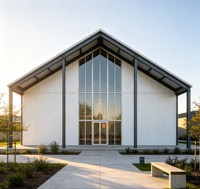 Salle de cérémonie modulaire préfabriquée durable à grande portée et faible entretien, structure en acier pour église communautaire