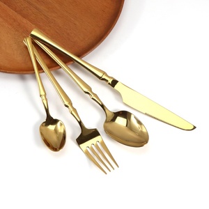 4 Pcs/Set 304 # <span class=keywords><strong>Couverts</strong></span> en acier inoxydable Couteau Fourchette et Cuillère Set de haute qualité Noir Or Rose Or Ergonomique Western Dîner <span class=keywords><strong>Couverts</strong></span> - Product Image 5