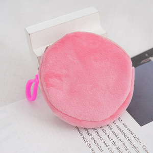 Porte-monnaie rond en peluche Yiwu Jiashu Toys 8cm, couleur bonbon, porte-clés, pour femmes et hommes, rangement domestique - Product Image 2