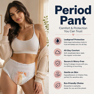 Braguitas Menstruales de Primera Calidad, Ultra Suaves y Cómodas, Personalizadas, al por Mayor, para Mujeres, Flujo Menstrual Abundante, Uso Nocturno - Product Image 2