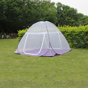 Polyester High Density Mesh Hexagonal Hole Netting Pop Up Self Standing Zipper Mosquito Net Bed Canopy